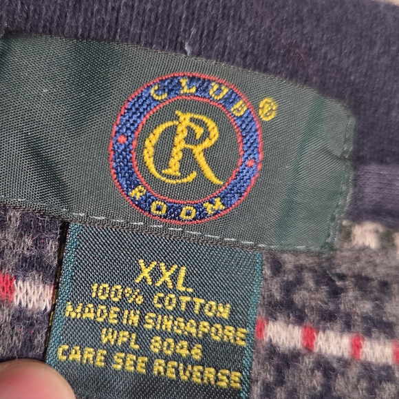 Vintage Club Room Cotton Fair Isle Men's Collar Henley Polo Sweater Men's XXL - Picture 2 of 5